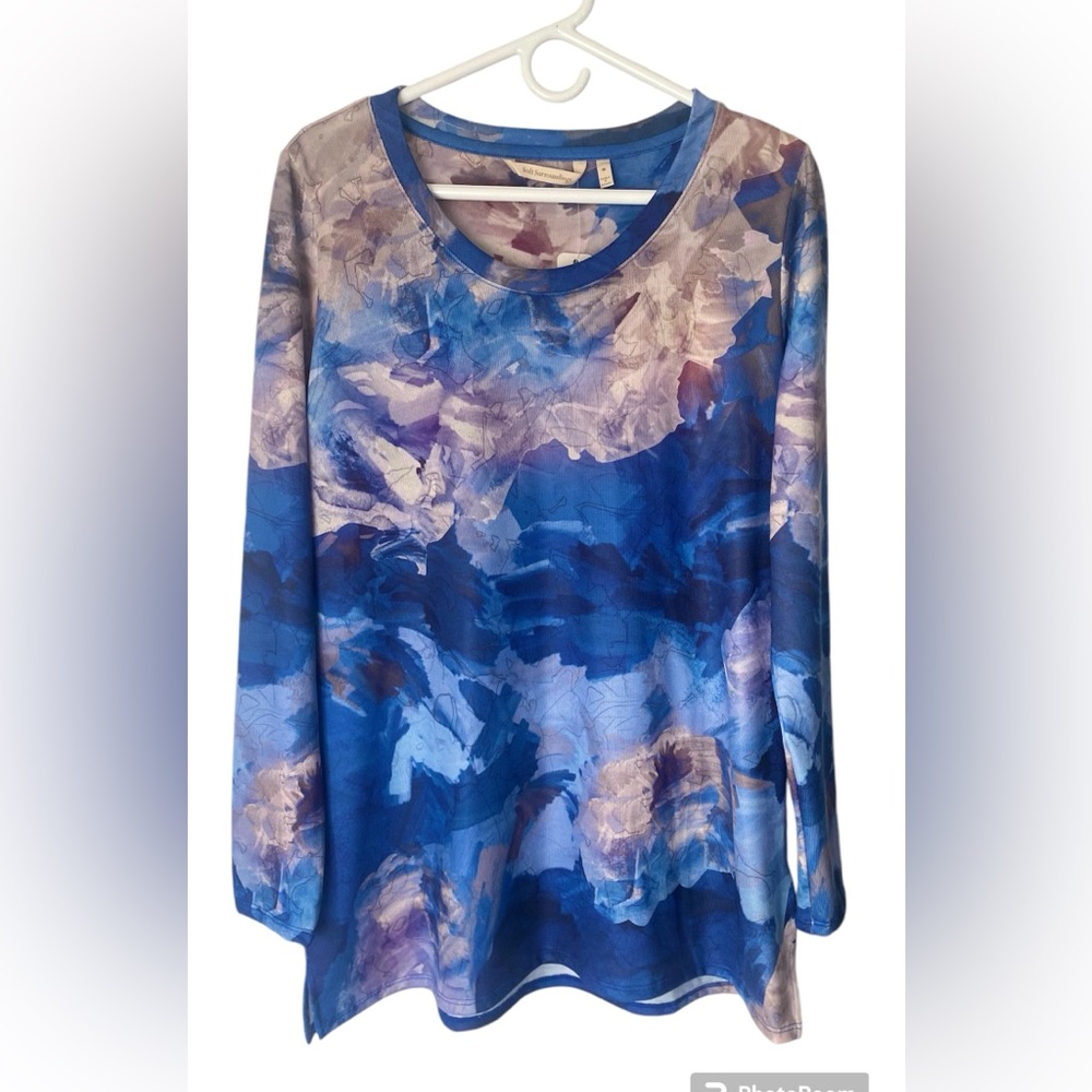 💙 Soft Surroundings Sirena Tunic, “Brushed Blue” Size M, NWT, Blue & Lavender